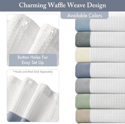 Madison Park Spa Waffle Extra Wide Shower Curtain, 108 x 72, Indigo Blue