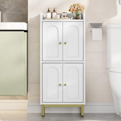 Hzuaneri Bathroom Cabinet, Small Storage Cabinet with 4 Doors
