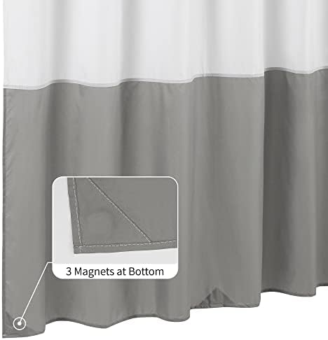 ALYVIA SPRING Waterproof Fabric Shower Curtain or Liner White/Grey, 72x72