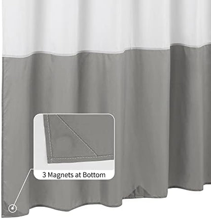 ALYVIA SPRING Waterproof Fabric Shower Curtain or Liner White/Grey, 72x72