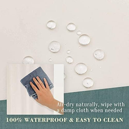 No Hook PEVA Shower Curtain or Liner, Standard Size 71 x 74, Beige