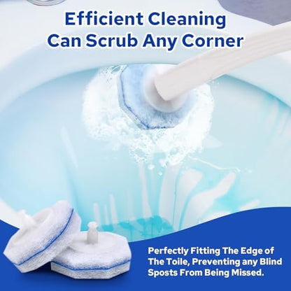 120pcs Bulk Toilet Brush Refills, Disposable Bowl Cleaner Scrubber Pads
