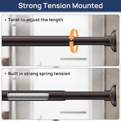 ENJOYBASICS 1" Bronze Shower Curtain Rod, 30-52" Adjustable, Secure Tension