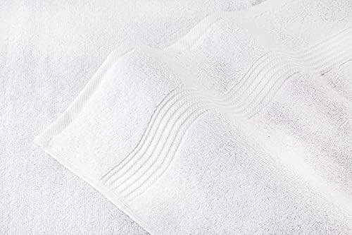 Hotel & Spa Quality Super Absorbent and Soft, Cotton, 6 Piece Turkish Towel Set for Kitchen and Decorative Bathroom, Includes 2 Bath Towels 2 Hand Towels 2 Washcloths, Snow White