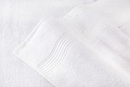 Hotel & Spa Quality Super Absorbent and Soft, Cotton, 6 Piece Turkish Towel Set for Kitchen and Decorative Bathroom, Includes 2 Bath Towels 2 Hand Towels 2 Washcloths, Snow White