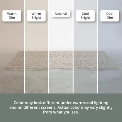 MAYSHINE Large Plush Shaggy Chenille Bath Mat, 36"x36" Round, Extra Soft, Super Absorbent, Non-Slip Bathroom Rug, Fluffy Microfiber, Area Rug Sets for Bathroom Floor, Kitchen, Living Room, Wax White