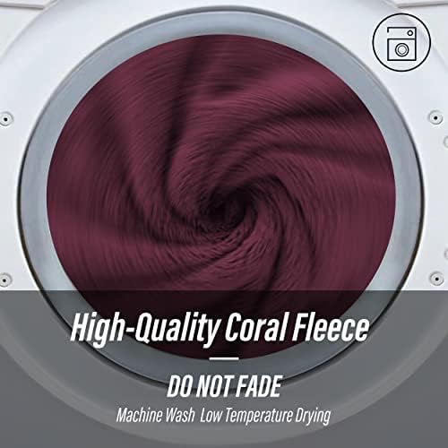 MOONQUEEN Ultra Soft Microfiber Coral Velvet Towel Set - Quick Drying, 2 Bath Towels, 2 Hand Towels, 2 Washcloths - Burgundy, 6 Pcs