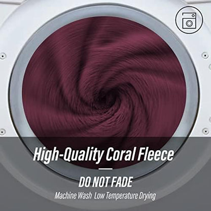 MOONQUEEN Ultra Soft Microfiber Coral Velvet Towel Set - Quick Drying, 2 Bath Towels, 2 Hand Towels, 2 Washcloths - Burgundy, 6 Pcs