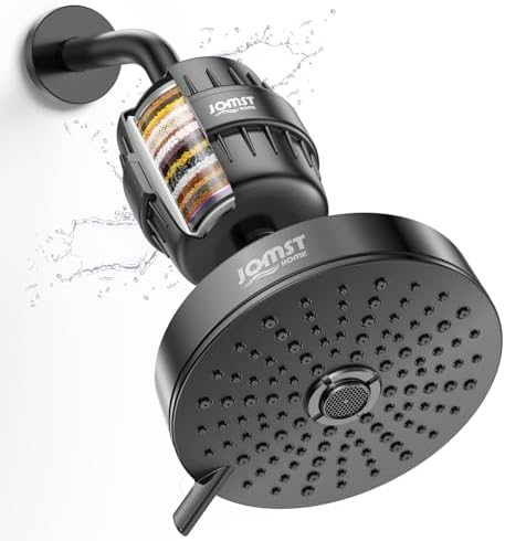 Filtered Shower Head COMBO – for Healthier Skin & Hair | 3 Mode High Pressure Shower Heads with 25-Stage Filtration | Removes 99.947% Chlorine & Heavy Metals | Shower Head with Filters - Black