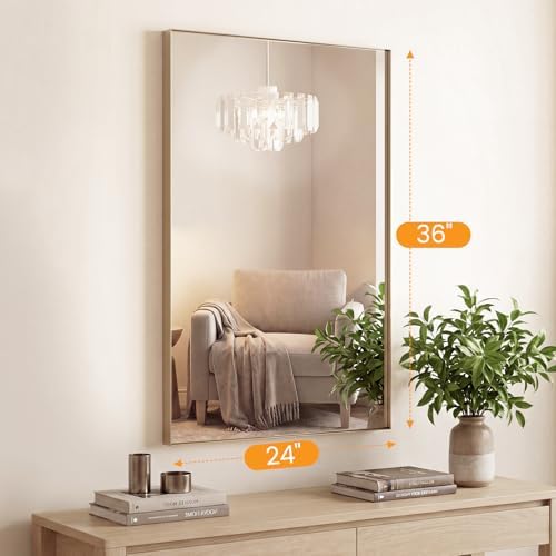 Sweetcrispy Bathroom Mirrors, Vanity Mirror, Wall Mount, 24x36 Inch