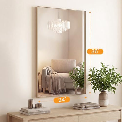 Sweetcrispy Bathroom Mirrors, Vanity Mirror, Wall Mount, 24x36 Inch