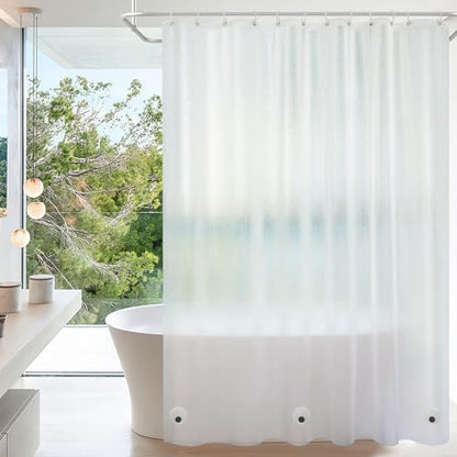 Seenus Waterproof Frosted Shower Curtain Liner Extra Long 72 x 80 Inch, Bpa-Free EVA Shower Liner with 3 Extra-Large Magnets, Tall Bathroom 3D Silk Plastic Shower Curtain Translucent for Privacy