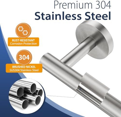 5-Piece Brushed Nickel Bathroom Towel Bar Set,24" Bathroom Hardware Kit