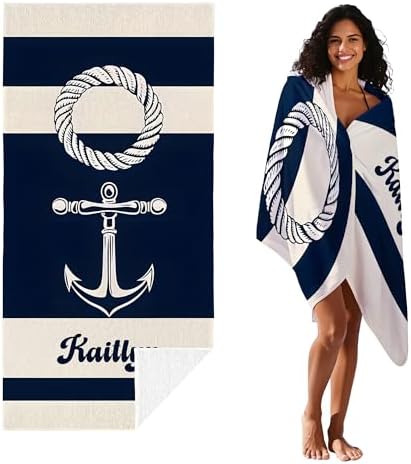 JML Personalized Beach Towel with Name, Microfiber, 35 x 70 in