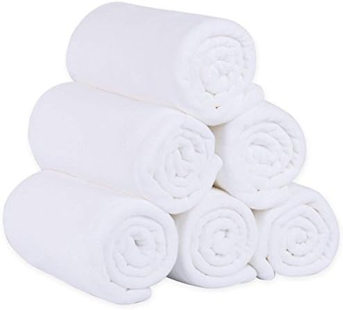 JML Microfiber Bath Towels Set, 6 Pack, 27" x 55", White