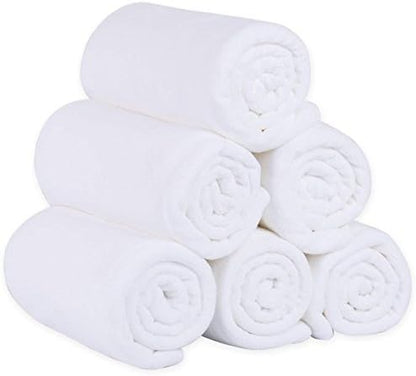 JML Microfiber Bath Towels Set, 6 Pack, 27" x 55", White