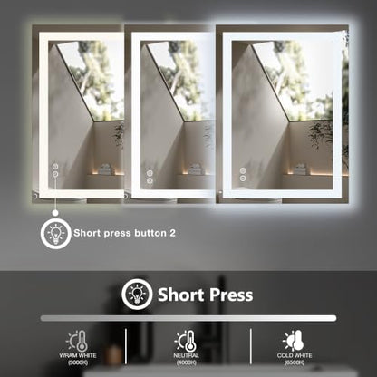 DUMOS 36.1"x36.1" LED Bathroom Mirror, Bathroom Vanity Mirror