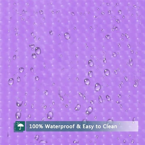 Purple Shower Curtain Liner, 100% Waterproof EVA 3D Shower Curtains with 3 Duty Heavy Bottom Magnets and 12 Rust Proof Grommets, 72x72 Weighted Shower Liner for Shower Stall, Bathtubs