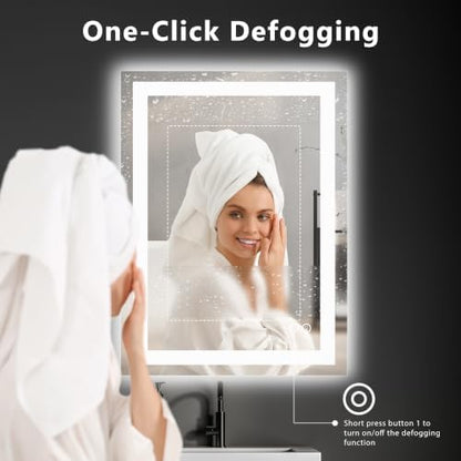 DUMOS 20.1"x28.1" LED Bathroom Mirror, Bathroom Vanity Mirror