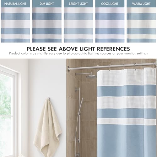 Madison Park Spa Waffle Weave Stall Shower Curtain, 36 x 72, Blue
