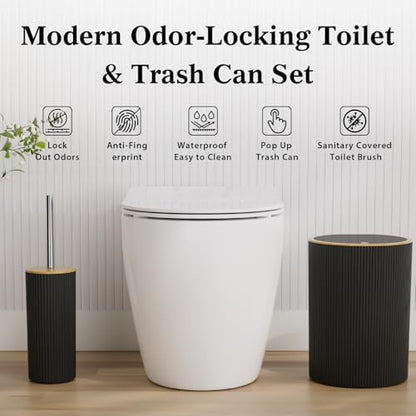 10PC Bathroom Accessories Set, Wooden Design Restromm Decor Sets