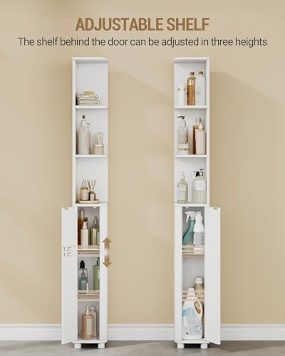 Hzuaneri Corner Cabinet, Tall Bathroom Corner Cabinet with Doors