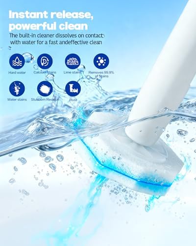 80 Pack Wand Refills Compatible with Clorox Toilet Brushes, Instant Foam Cleaning, Secure Lock No Slipping, Odor Neutralizing, Easy Snap-On Design