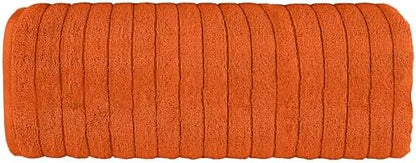 Elegant Comfort 100% Turkish Cotton Corduroy Ribbed Luxury Jumbo Bath Towel Ultra Soft - 35 x 70 Inch - Luxury Spa Premium Hotel Quality Highly Absorbent and Quick Dry Large Bath Towel, Orange