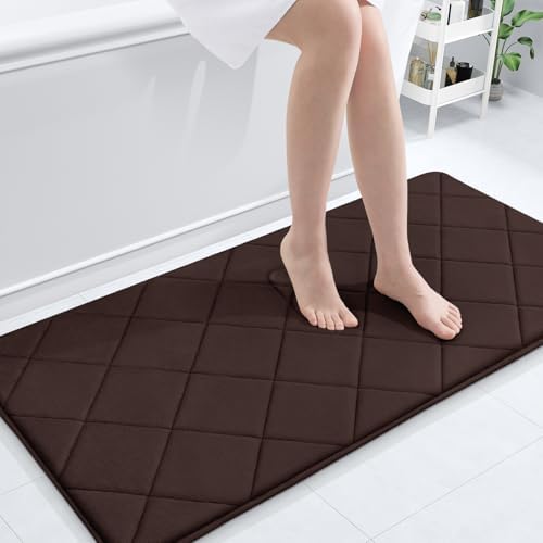 OLANLY Memory Foam Bath Mat 47x24, Ultra Soft and Absorbent Bathroom Rugs