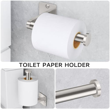 KLJKPA Brushed Nickel Bathroom Accessories Set, 4 PCS Bathroom Hardware Set