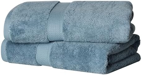 Superior Egyptian Cotton Plush & Absorbent, Bath Towel Set of 2, Denim Blue