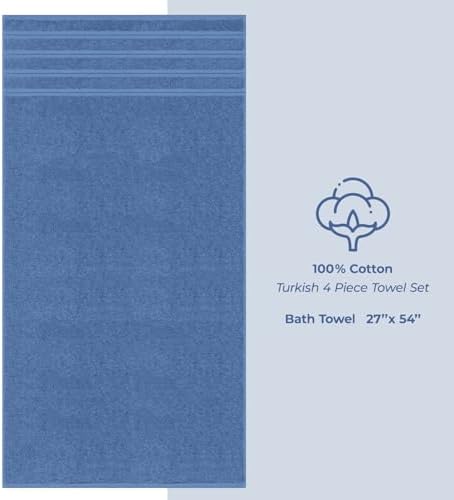 American Soft Linen 100% Cotton Luxury Turkish Towels, 4 PC Bath Towel Set