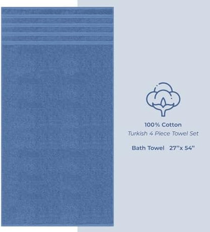 American Soft Linen 100% Cotton Luxury Turkish Towels, 4 PC Bath Towel Set
