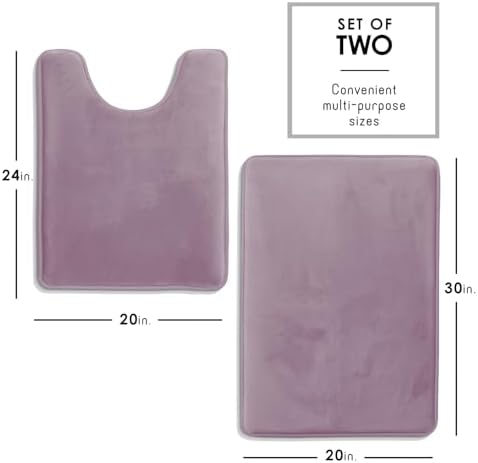 Clara Clark Bathroom Rugs, Velvet Memory Foam Bath Mat, Non-Slip Bath Rugs, Machine Wash, Dries Quickly, Ultra Soft Plush Bath Mats for Bathroom,