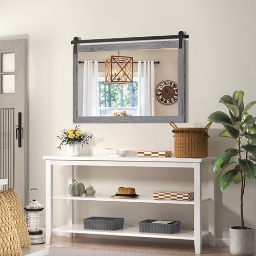 COGOOD Farmhouse Bathroom Mirrors for Over Sink - 30 x 45 Grey