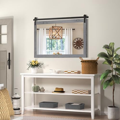 COGOOD Farmhouse Bathroom Mirrors for Over Sink - 30 x 45 Grey