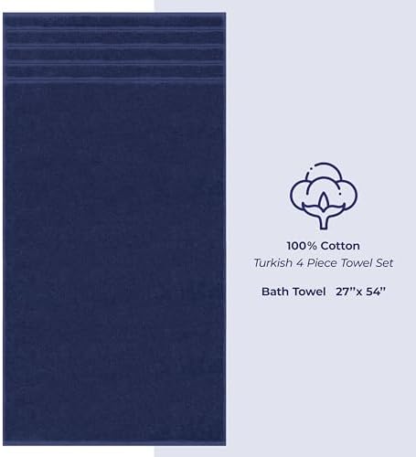 American Soft Linen 100% Cotton Luxury Turkish Towels, 4 PC Bath Towel Set