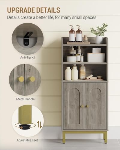 Hzuaneri Bathroom Storage Cabinet, Small Floor Cabinet with 2 Door