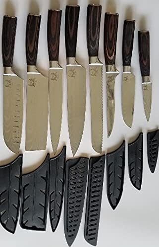 D & G SALES, LLC 8 Piece Kitchen Chef Knife Set - High Carbon Stainless Steel