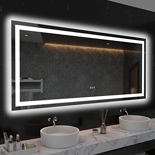 LOAAO 60"X28" LED Bathroom Mirror with Light, UL Listed