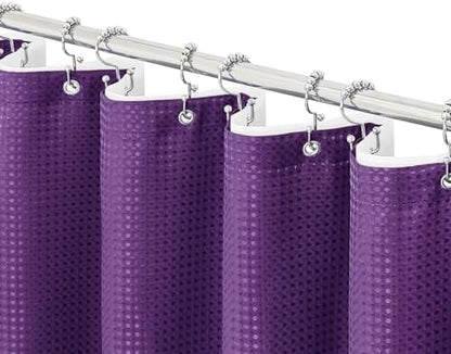 Gibelle 3 in 1 Purple Shower Curtain with PEVA Liner, 12 Hooks, 72x72