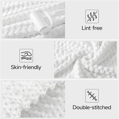 REDKISS White Microfiber Towels Set of 6-35x70 Inches Oversized Bath Sheets, Extra Large Bath Towels Set of 6 for Adults, Super Soft Quick Dry Lint Free Absorbent Waffle Microfiber Shower Towels