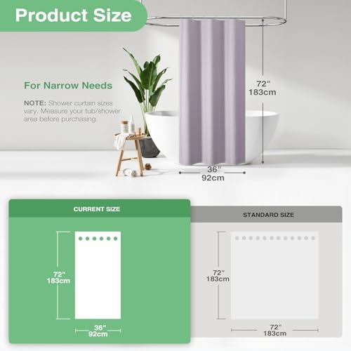 Dynamene Stall Waffle Shower Curtain 256 GSM Heavy Fabric 36x72 Lavender