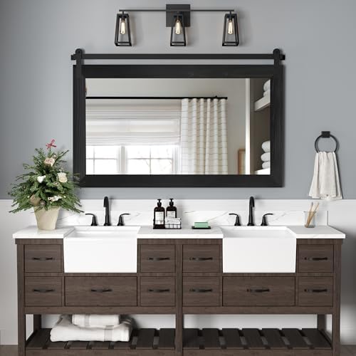 COGOOD Farmhouse Bathroom Mirrors for Over Sink - 30 x 41 Black