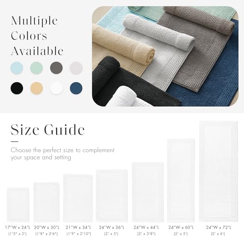 Madison Park Splendor Reversible 100% Cotton Bath Rug, 20 x 30, White
