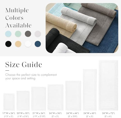 Madison Park Splendor Reversible 100% Cotton Bath Rug, 17 x 24, White