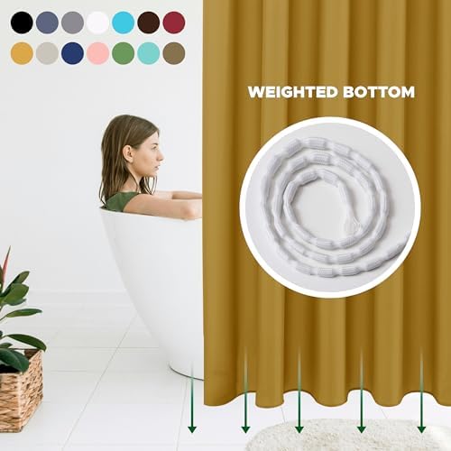 Fabric Shower Curtain Liner 72x72 Inch-Gold Standard Size Shower Liners