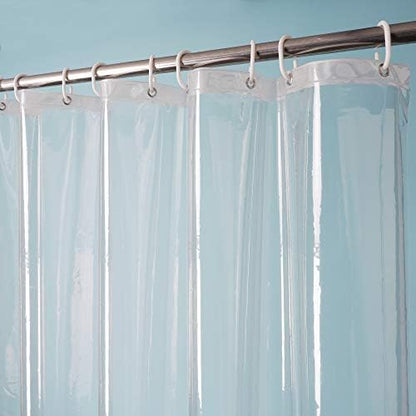 EurCross 72 x 96 inch Extra Long Clear Shower Curtain Liner with 5 Magnets, 9G PVC Free Thick EVA Shower Liner, Heavy Duty Weighted Clear Shower Curtain for Bathroom 96 inch Length