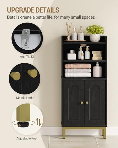 Hzuaneri Bathroom Storage Cabinet, Small Floor Cabinet with 2 Door
