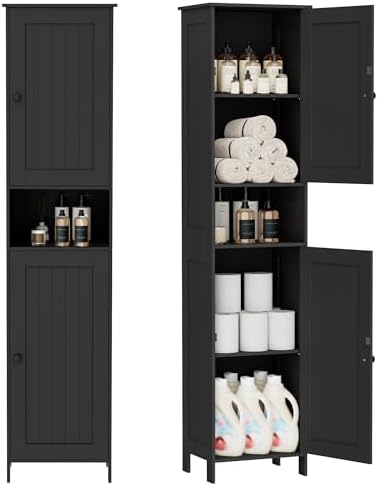 Homleke Tall Bathroom Storage Cabinet with 2 Doors, Slim Bathroom Cabinet
